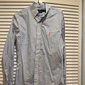 Polo by Ralph Lauren Blue and White Casual Button Down Shirt